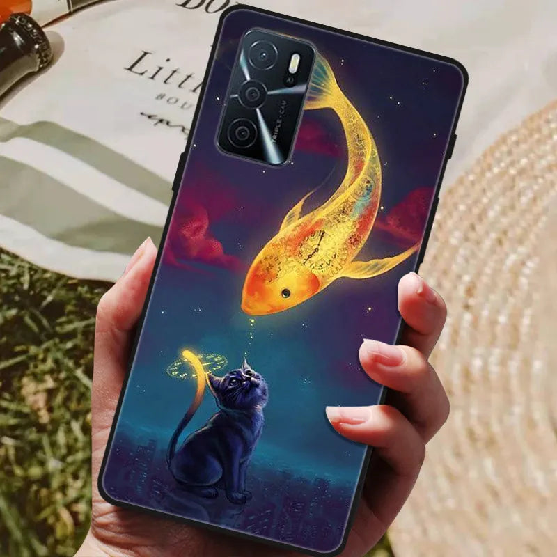 For OPPO A54s Case Soft TPU Phone Cases for Oppo A54S CPH2273 Silicon Cover for Coque OPPO A 54s A54 s 6.52" Black Bumper Fundas