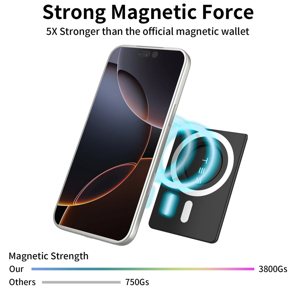 Magnetic Wallet with Anti-Loss Tracking Slot Compatible with AirTag Holder for iPhone 12-17Series Phone Magnetic Card Holder