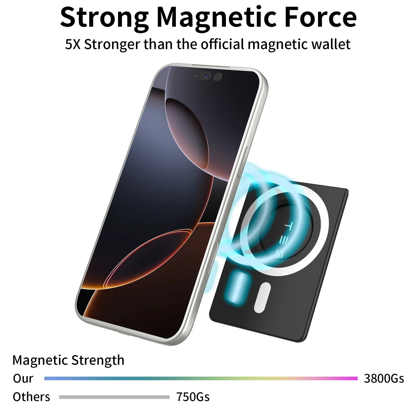 Magnetic Wallet with Anti-Loss Tracking Slot Compatible with AirTag Holder for iPhone 12-17Series Phone Magnetic Card Holder