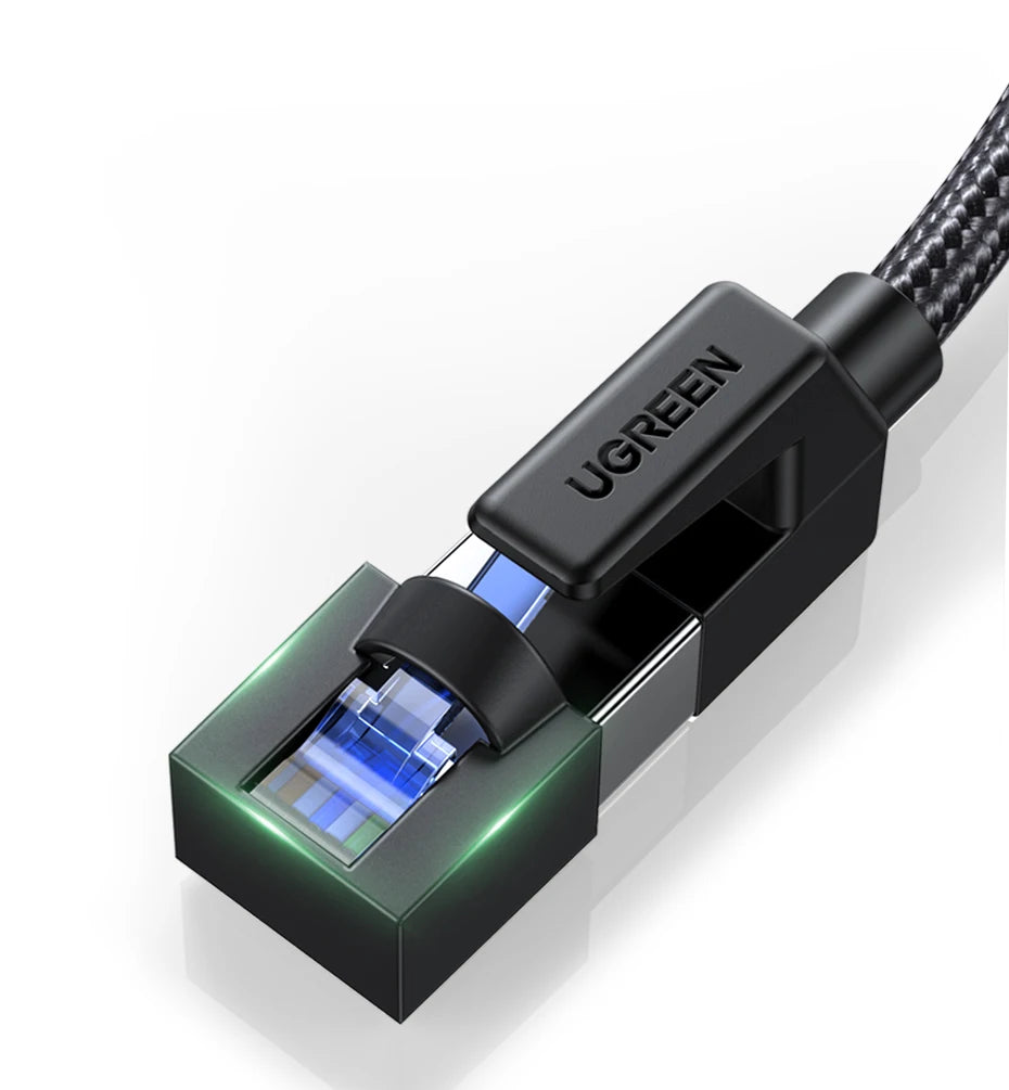 UGREEN CAT8 Ethernet Cable 40Gbps 2000MHz CAT 8 Networking Cotton Braided Internet Lan Cord for PC Laptop PS5 4 RJ45 Cable