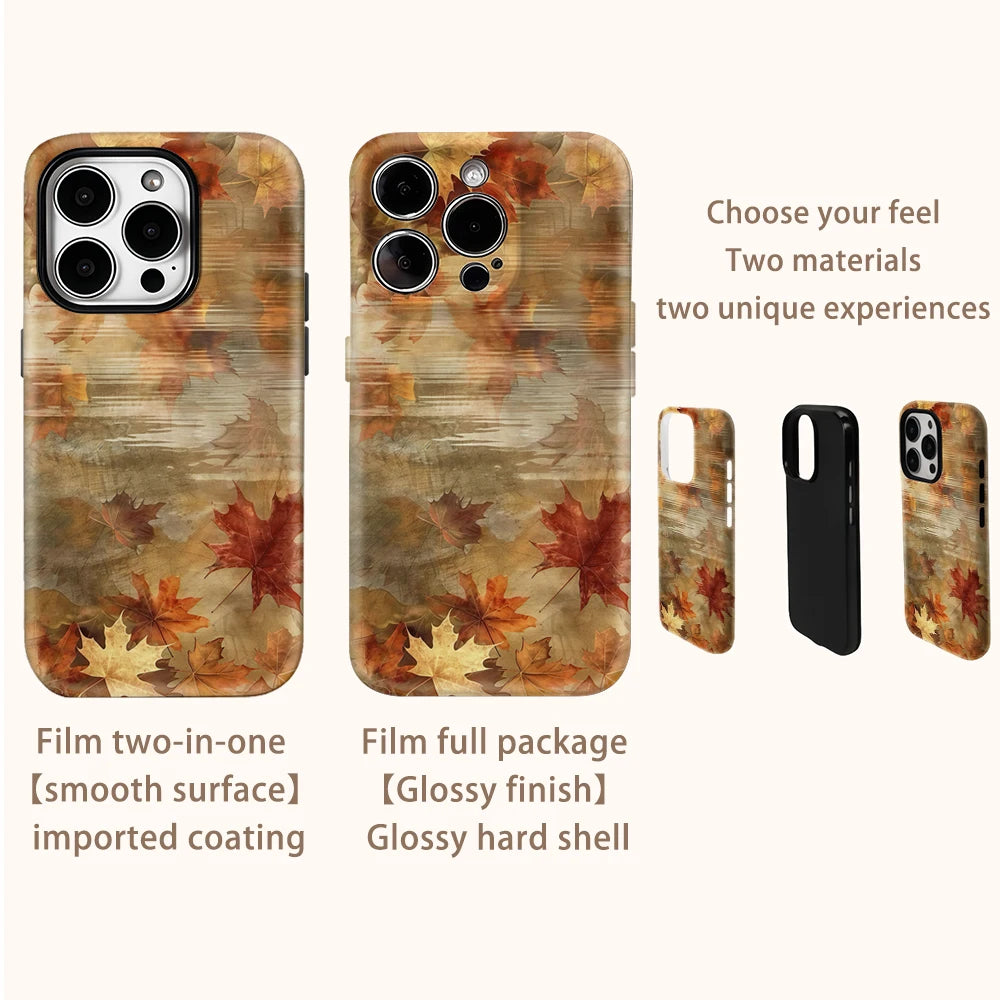 Autumn Reflections Vintage Phone Case for IPhone 17AIR 16E 16 15 14 13 12 11 17 Pro Max Plus Double-layer Back Cover