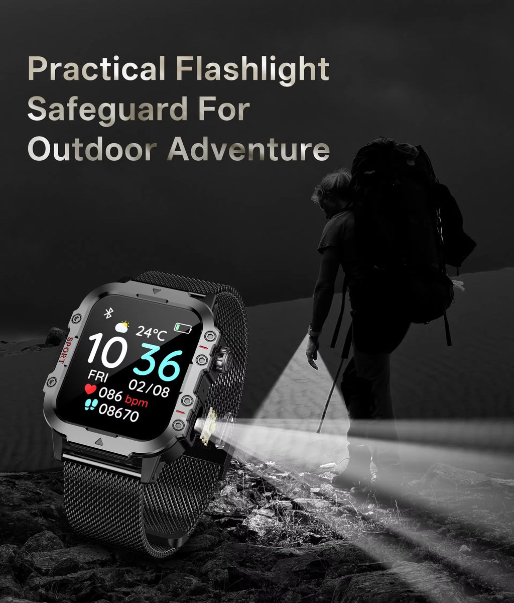2025 New for Xiaomi Military Smart Watch Men IP67 3ATM Outdoor Sports Fitness Tracker Health Monitor 1.44Inch BT Call Smartwatch