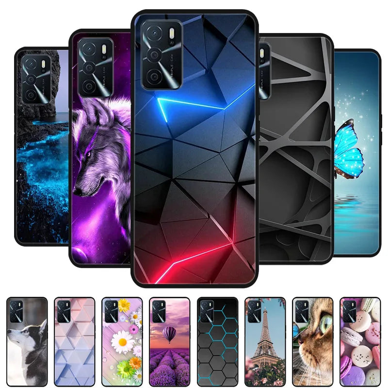 For OPPO A54s Case Soft TPU Phone Cases for Oppo A54S CPH2273 Silicon Cover for Coque OPPO A 54s A54 s 6.52" Black Bumper Fundas